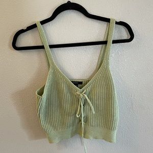 💛Sage Green Knit F21 Crop Top